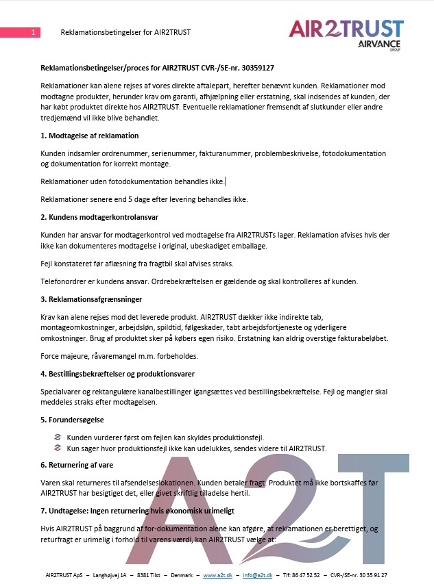 Reklamationsbetingelser